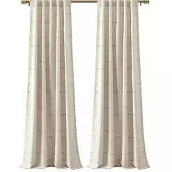 Neutral Clipped Stripe Curtain Panel Set, 84 in.
