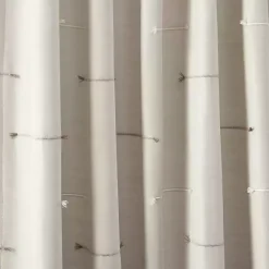 Neutral Clipped Stripe Curtain Panel Set, 84 in.