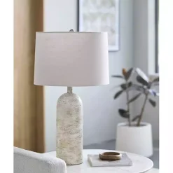 Neutral Faux Stone Vella Table Lamp