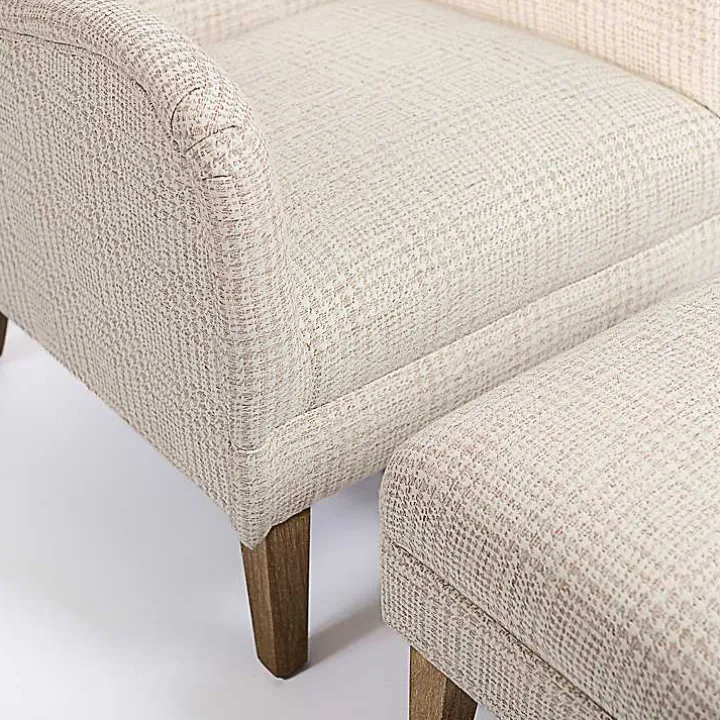 Neutral Houndstooth 2-pc. Chair and Ottoman Set