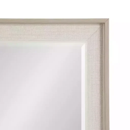 Neutral Linen Beveled Wall Mirror