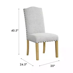 Neutral Nailhead Parsons Dining Chairs, Set of 2