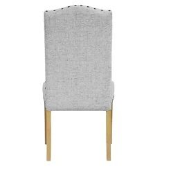 Neutral Nailhead Parsons Dining Chairs, Set of 2