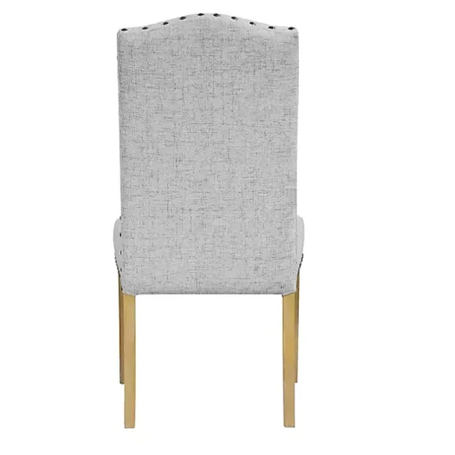 Neutral Nailhead Parsons Dining Chairs, Set of 2
