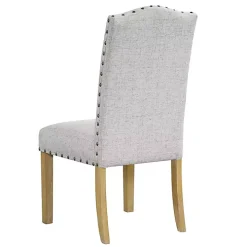 Neutral Nailhead Parsons Dining Chairs, Set of 2