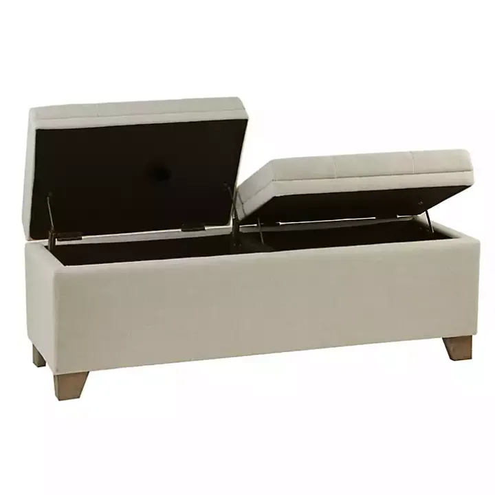 Neutral Split Seat Jackson Storage Bench