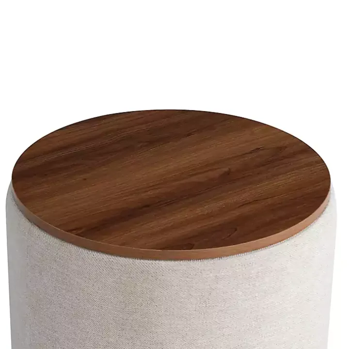 Neutral Upholstered Nesting Ottomans, Set of 2