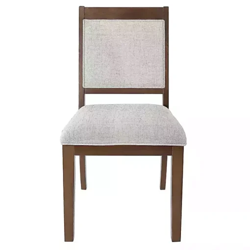 Neutral Upholstered Wood Frame Chairs, Set of 2
