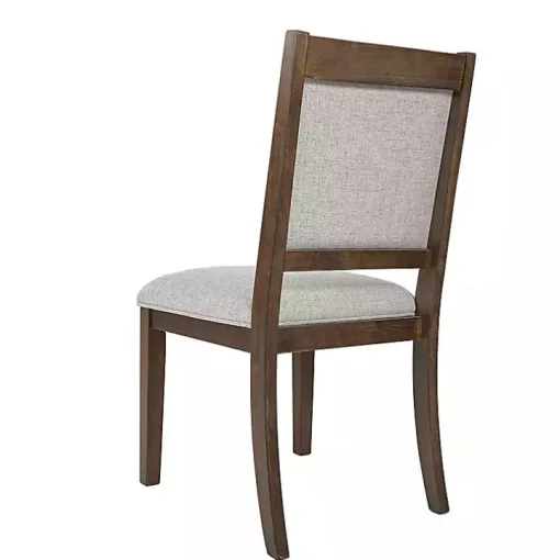 Neutral Upholstered Wood Frame Chairs, Set of 2