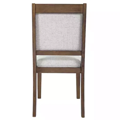 Neutral Upholstered Wood Frame Chairs, Set of 2