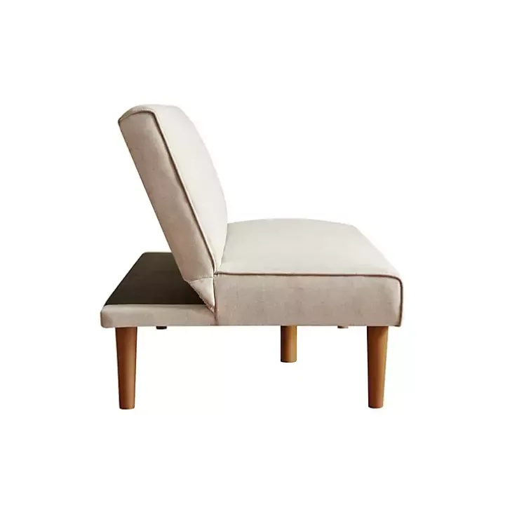 Neutral Woven Channel Convertible Sofa