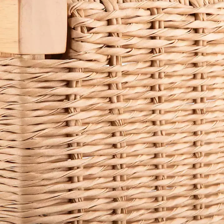 Newport Natural Wood and Rattan Counter Stool