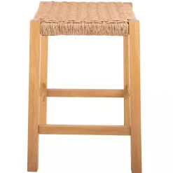 Newport Natural Wood and Rattan Counter Stool