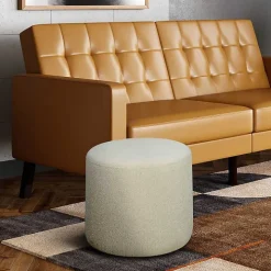 Newton Ivory Boucle Cylinder Ottoman
