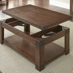 Nolan Lift Top Wood and Metal Accents Coffee Table