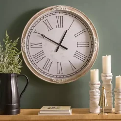 Norah Distressed Wood Wall Clock