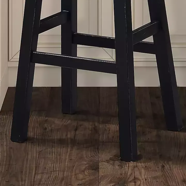 Oak Wood Backless Cooper Bar Stools, Set of 2