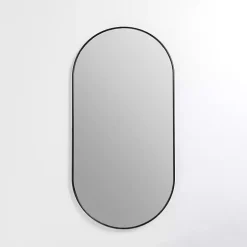 Oblong Black Nouveau Linear Wall Mirror