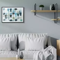 Ocean Inspired Abstract Tiles Framed Art Print