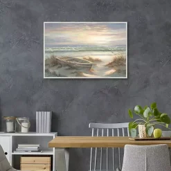 Old Rowboat on the Shore Framed Canvas Art Print