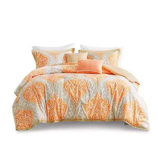 Orange Damask 5-pc. California King Comforter Set