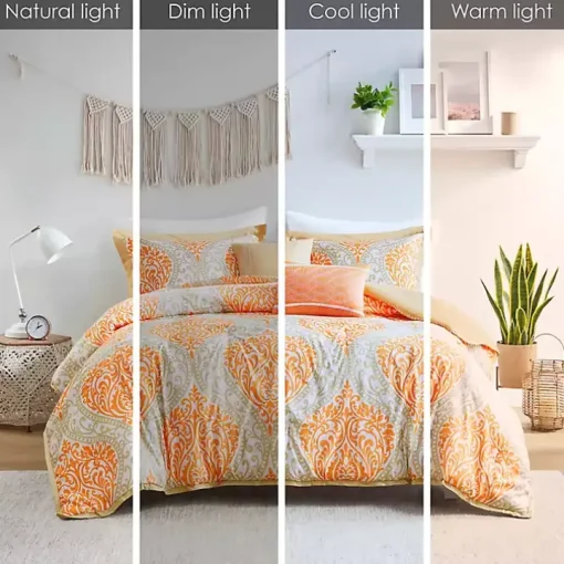 Orange Damask 5-pc. Full/Queen Comforter Set