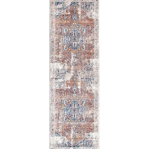 Orange Eli Medallion Fringe Runner