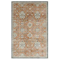 Orange Granary Floral Area Rug, 6x9