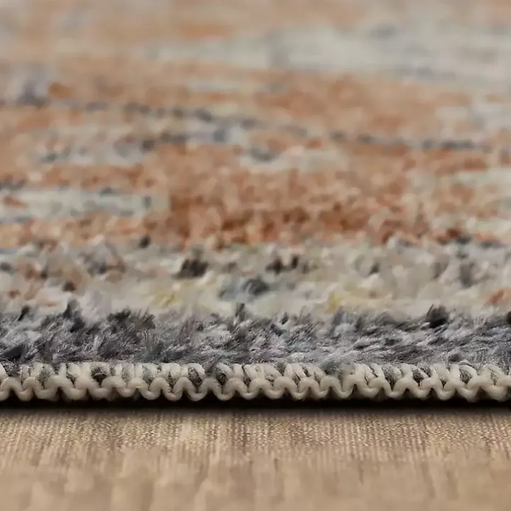 Orange Granary Floral Area Rug, 6x9