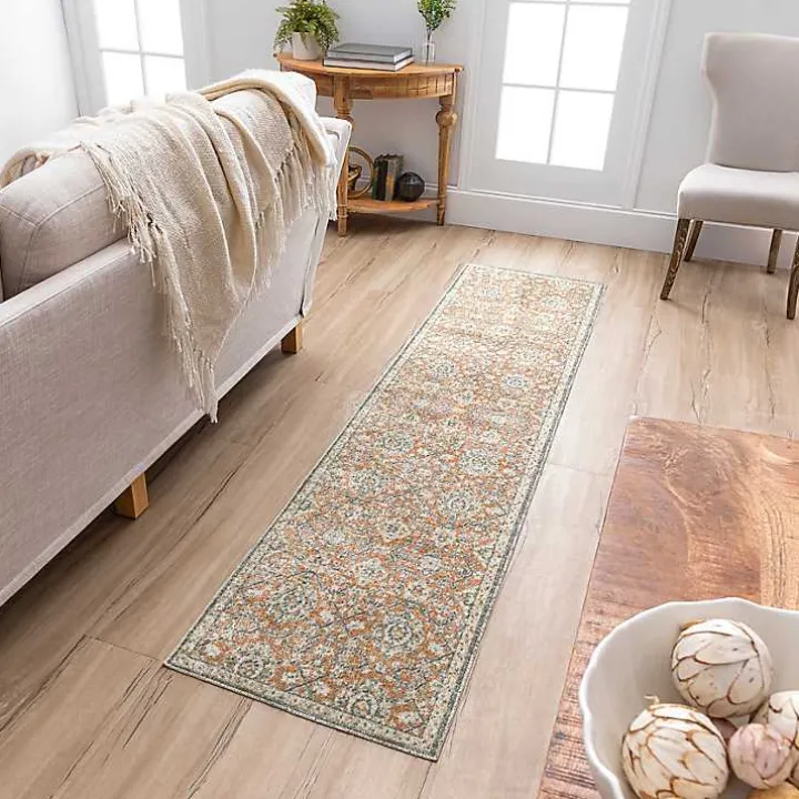 Orange Granary Floral Runner, 2x8