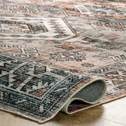 Orange Tribal Washable Area Rug, 8x10