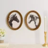Oval Horse Portrait Framed Art Prints, Set of 2