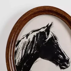 Oval Horse Portrait Framed Art Prints, Set of 2