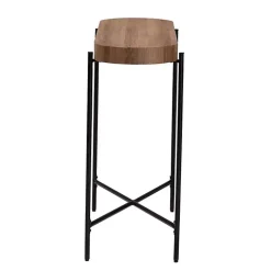 Oval Light Brown Wood X Base Console Table