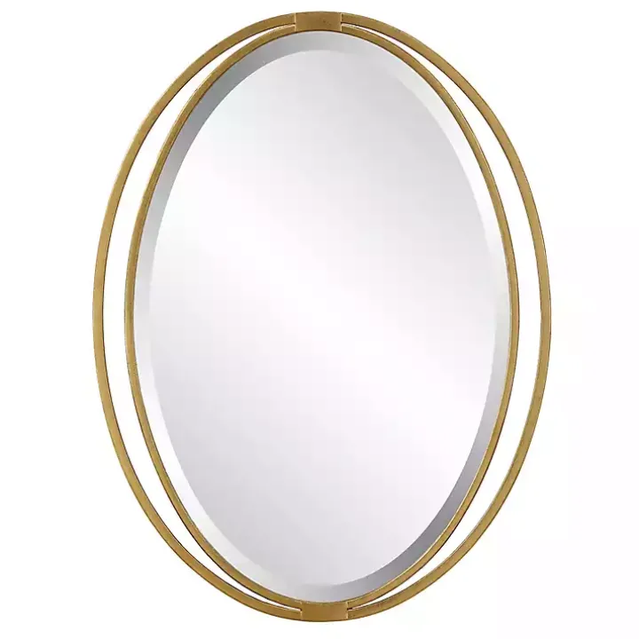 Oval Rhodes Gold Wall Mirror