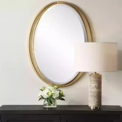 Oval Rhodes Gold Wall Mirror