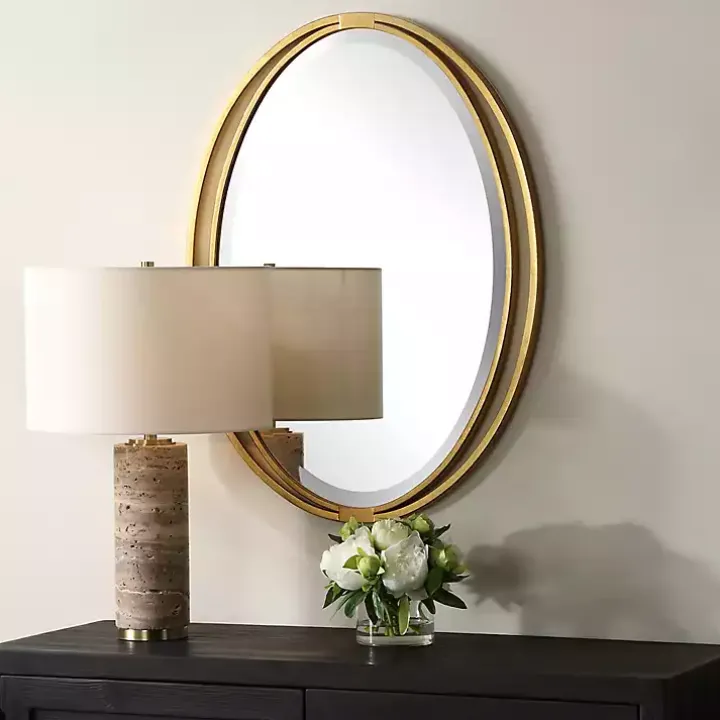 Oval Rhodes Gold Wall Mirror