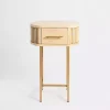 Oval Ribbed Single Drawer Accent Table