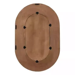 Oval Walnut Ribbed Wood Wall Mirror