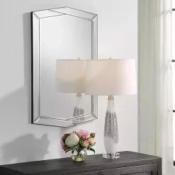 Overlapping Asymmetrical Bevel Wall Mirror