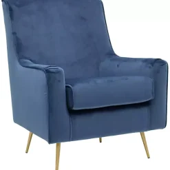 Parisian Blue Velvet Lana Accent Chair