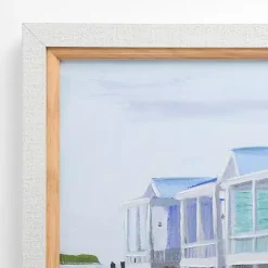 Pastel Beach Houses Framed Art Print