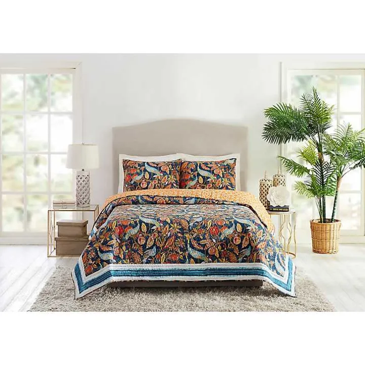 Peacock Garden King 3-pc. Quilt Set