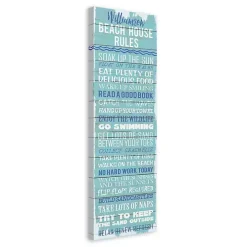 Personalized Beach House Rules Canvas Wall Plaque
