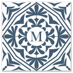 Personalized Blue Tile Monogram Wall Plaque