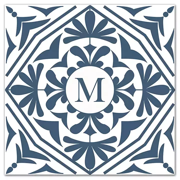 Personalized Blue Tile Monogram Wall Plaque