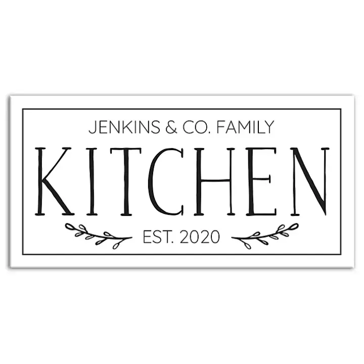 Personalized Family Kitchen Co. Canvas Wall Plaque