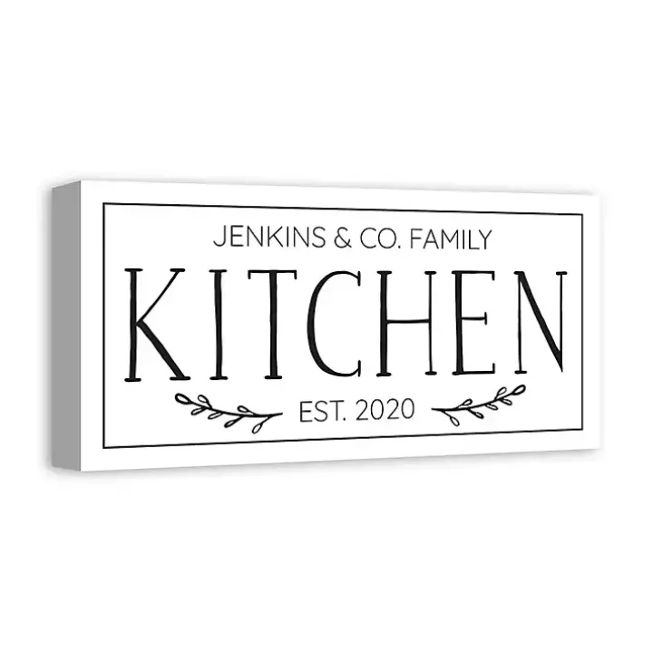 Personalized Family Kitchen Co. Canvas Wall Plaque