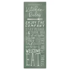 Personalized Kitchen Rules Canvas Wall Plaque