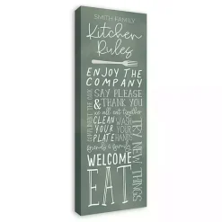 Personalized Kitchen Rules Canvas Wall Plaque